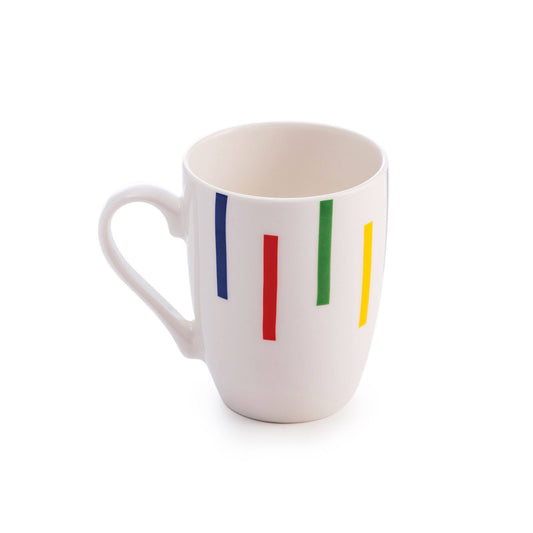 1pc Taza 11cm En Porcelana Con Diseño De Rayas De Colores