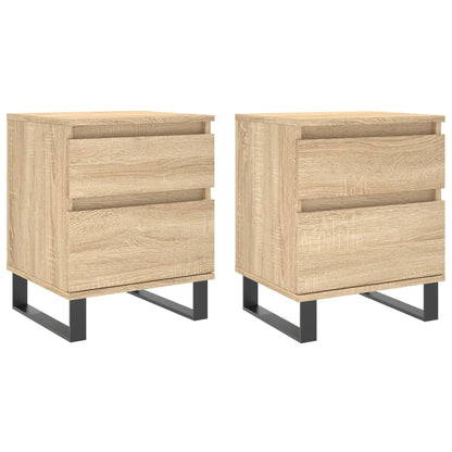 Mesitas Noche 2 Uds Madera Ingeniería Roble Sonoma 40x35x50 Cm_0