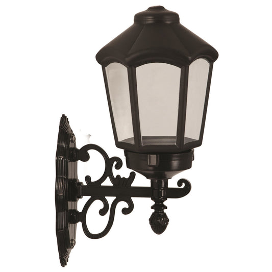 Aplique De Pared Diamante Para Exterior, Abs , Negro, 26x20x43, Casquillo E 27 Max 60 W_0