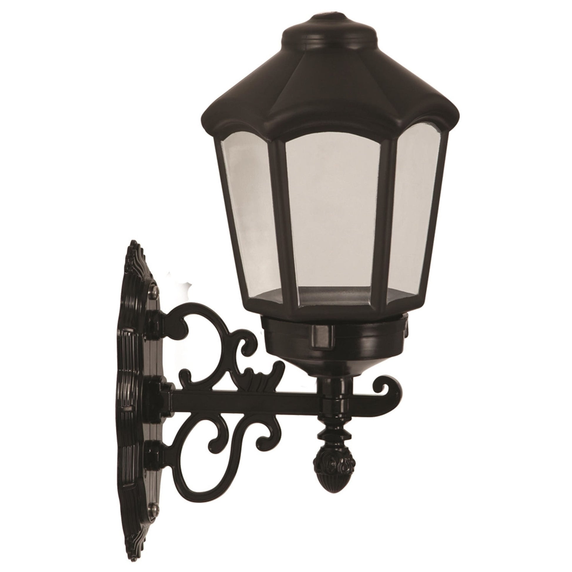 Aplique De Pared Diamante Para Exterior, Abs , Negro, 26x20x43, Casquillo E 27 Max 60 W