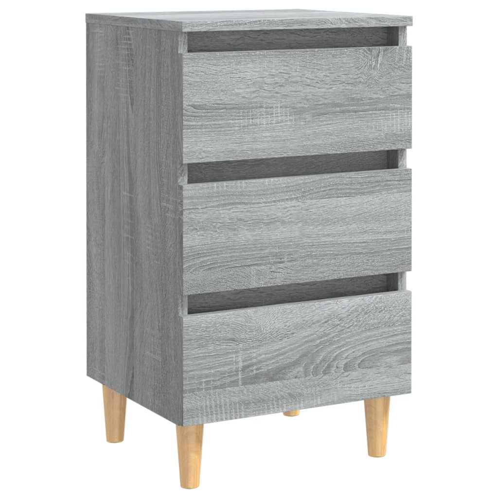 Mesitas De Noche 2 Uds Con Patas Madera Gris Sonoma 40x35x69 Cm_2