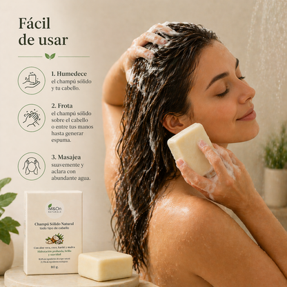 Champú Sólido Natural Para Cabello Normal 80 G | Nutrición Y Brillo | M&on Naturals_3