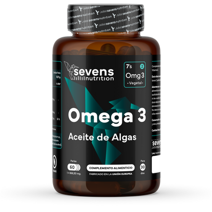 Omega 3 Vegano Sevens Nutrition. Dha Puro Para Cerebro, Visión Y Salud