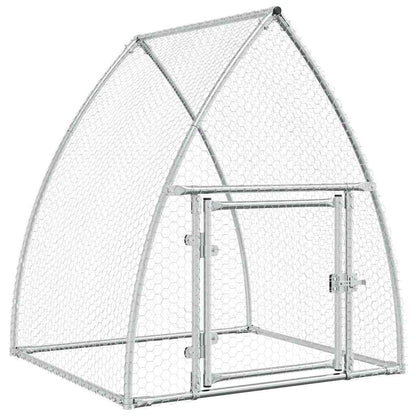 Vidaxl Jaula Para Gallinas Acero Galvanizado Plateado 100x105x120 Cm_0