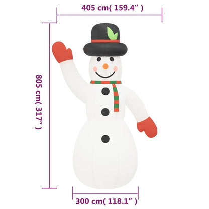 Vidaxl Muñeco De Nieve Inflable De Navidad Con Led 805 Cm_2