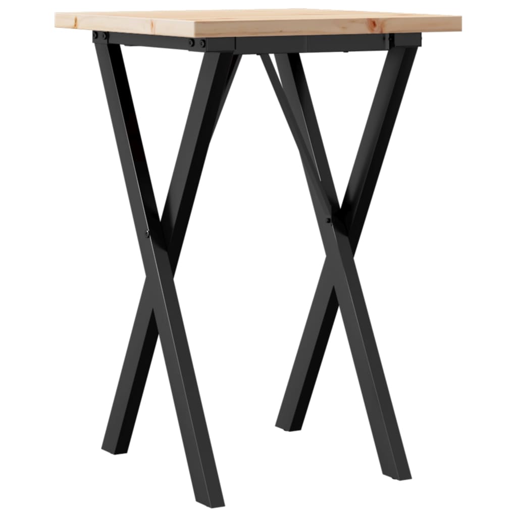 Mesa De Comedor Marco X Madera Maciza Pino Y Acero 50x50x75,5cm_4