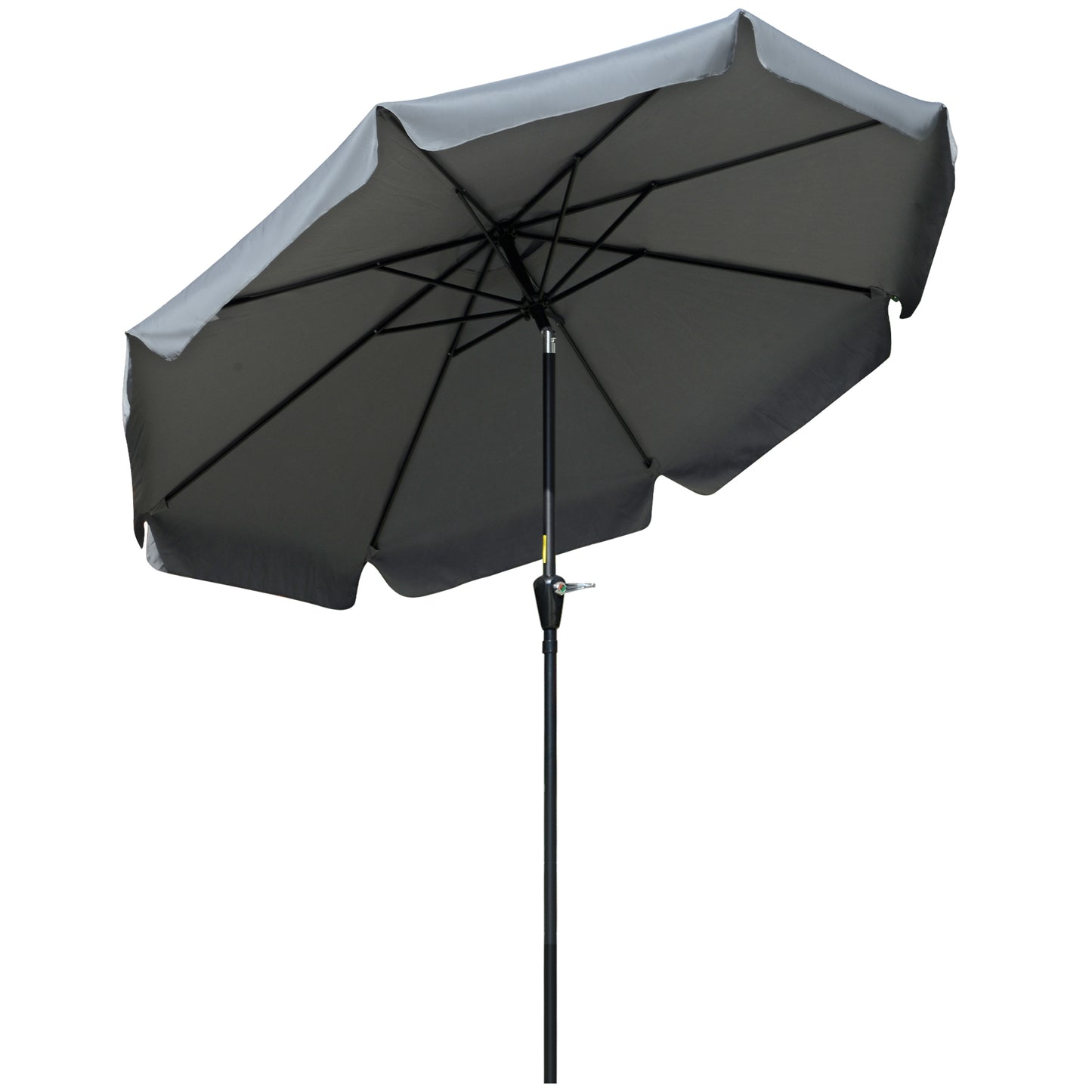 Outsunny Sombrilla De Jardín De Aluminio Ø266x250 Cm Con Ángulo Ajustable Gris_0