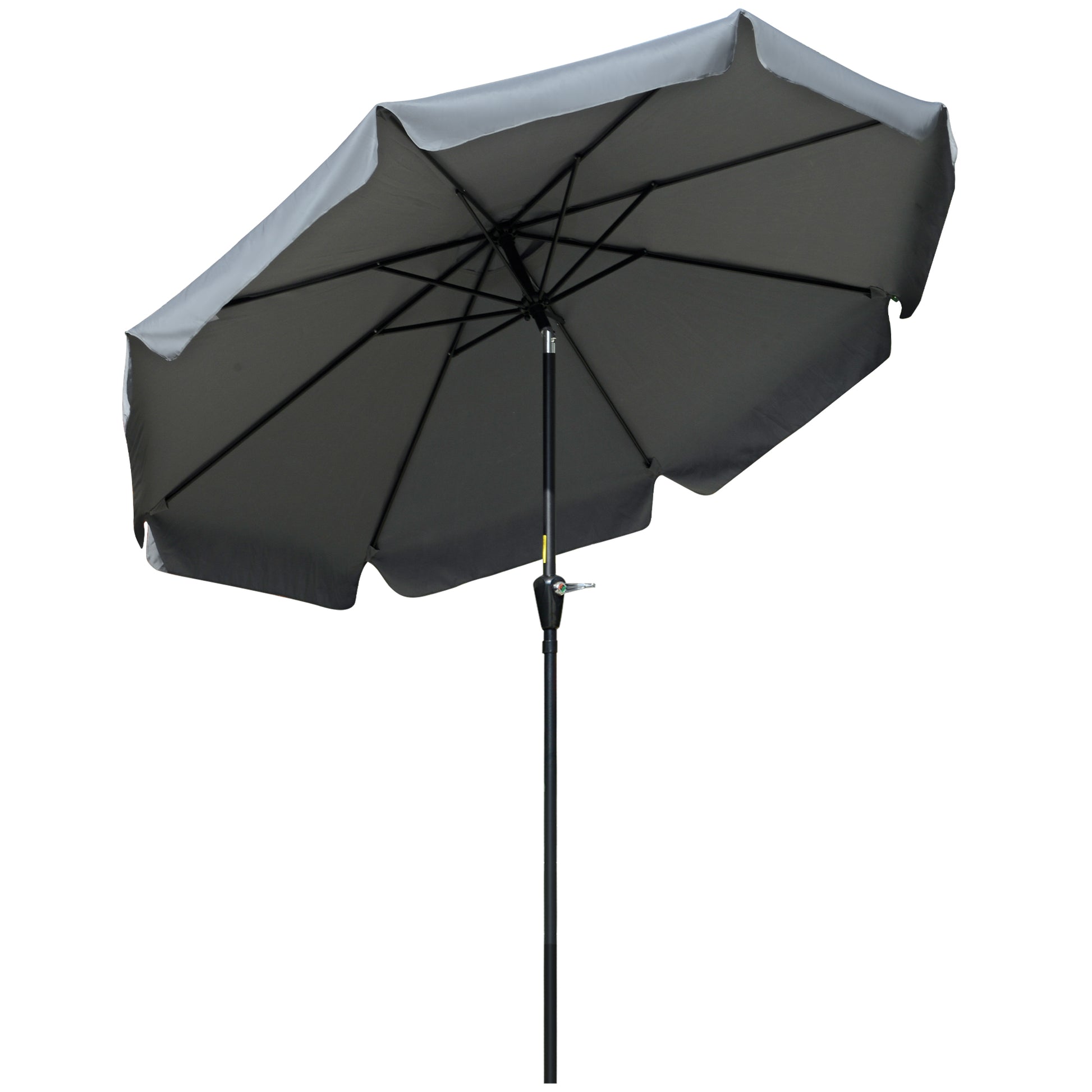 Outsunny Sombrilla De Jardín De Aluminio Ø266x250 Cm Con Ángulo Ajustable Gris_0