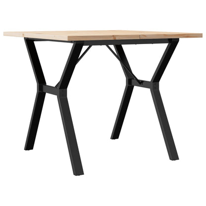 Mesa De Comedor Marco Y Madera Maciza Pino Y Acero 90x90x75,5cm_0