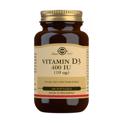 Vitamina D3 400 UI, 100 perlas de 10g