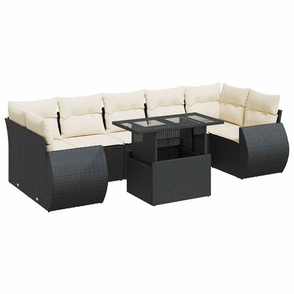 Set De Sofás De Jardín Y Cojines 8 Piezas Ratán Sintético Negro / Vetonek_4