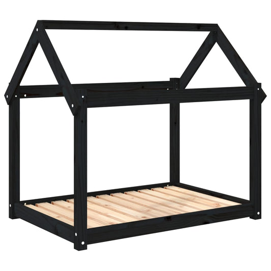 Vidaxl Cama Para Perros Madera Maciza De Pino Negro 101x70x90 Cm_0