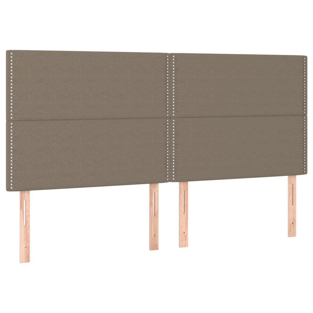 Estructura De Cama Con Cabecero De Tela Gris Taupe 200x200 Cm / Vetonek_3