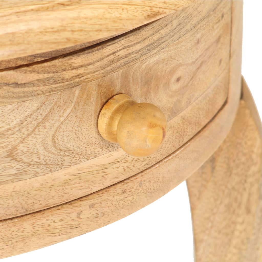 Mesa Auxiliar De Madera Maciza De Mango 37x37x61 Cm_2