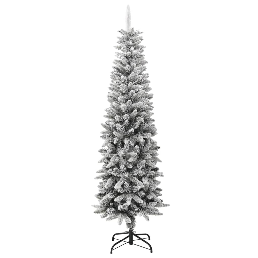 Vidaxl Árbol De Navidad Artificial Estrecho Con Nieve Pvc Y Pe 180 Cm_0