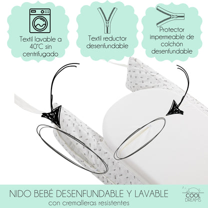 Cojín Nido Reductor De Base Impermeable Grey Atlantis