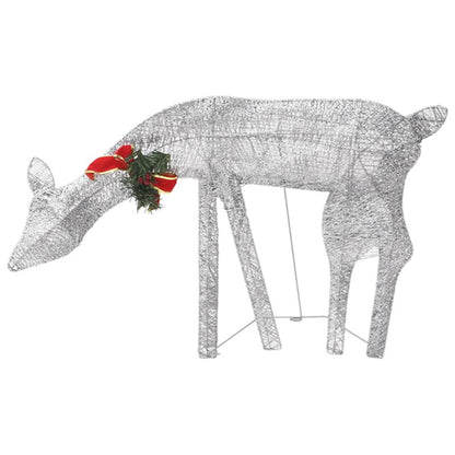 Vidaxl Renos De Navidad 6 Piezas De Malla Blanco Frío Plateado_5