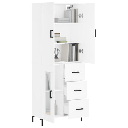 Aparador Alto Madera Contrachapada Blanco 69,5x34x180 Cm_2