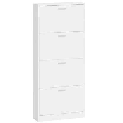 Vidaxl Mueble Zapatero Madera Contrachapada Blanco Brillo 59x17x150 Cm_4