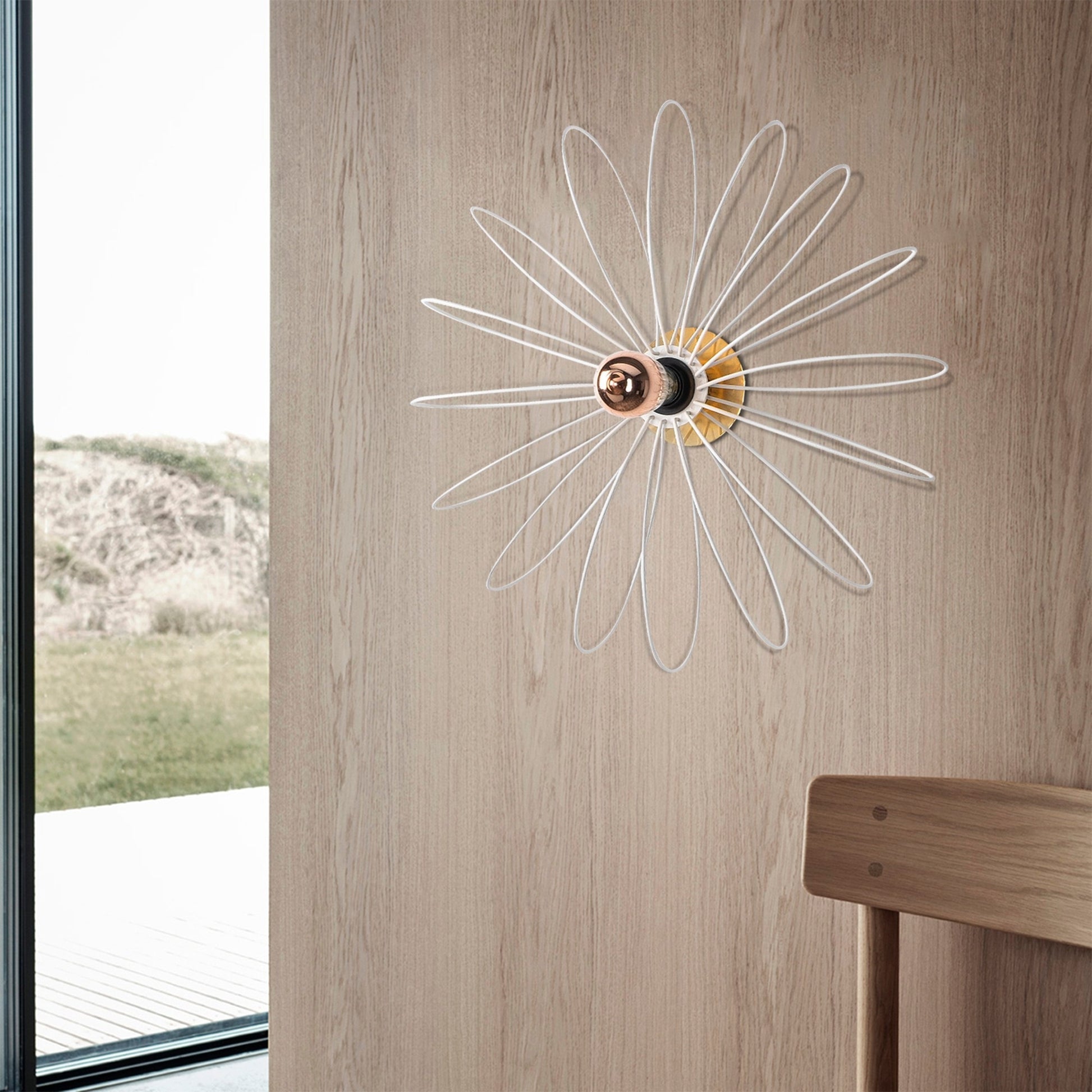 Aplique De Pared, Metal , Blanco, 58x12x58, Casquillo E 27 Max 40 W_5