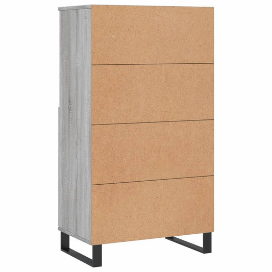 Aparador Alto De Madera Contrachapada Gris Sonoma 60x36x110 Cm / Vetonek_0