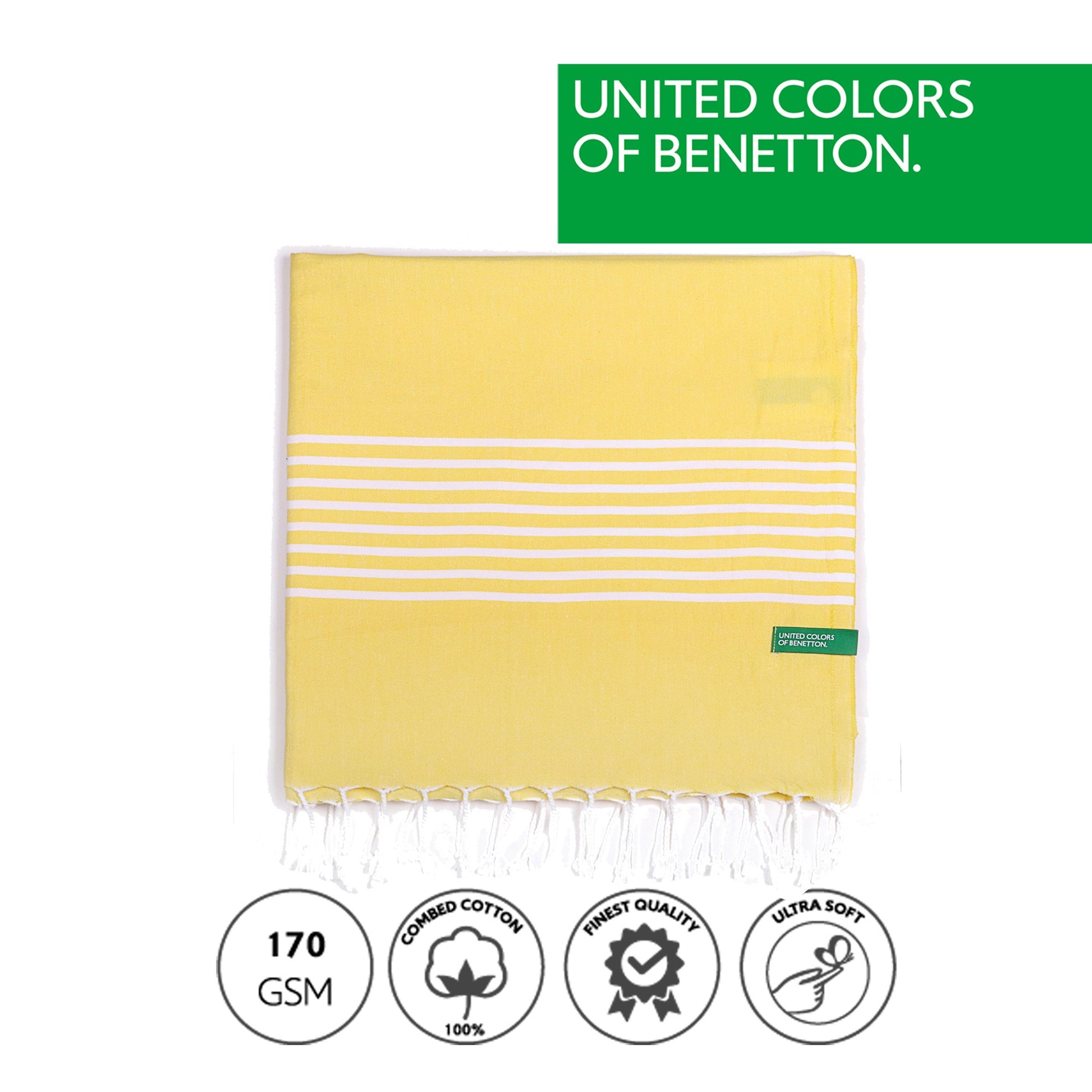 Set 2 Toallas Benetton Hamman 80x165cm 170gsm 100%algodon Amarillo Casa Benetton_3
