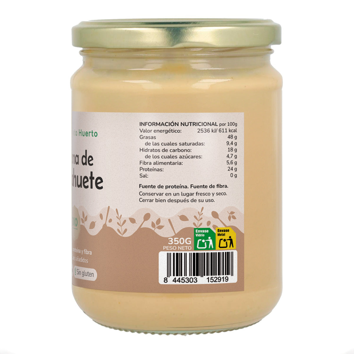 Pack 9x Crema de Cacahuetes ECO Planeta Huerto 350g