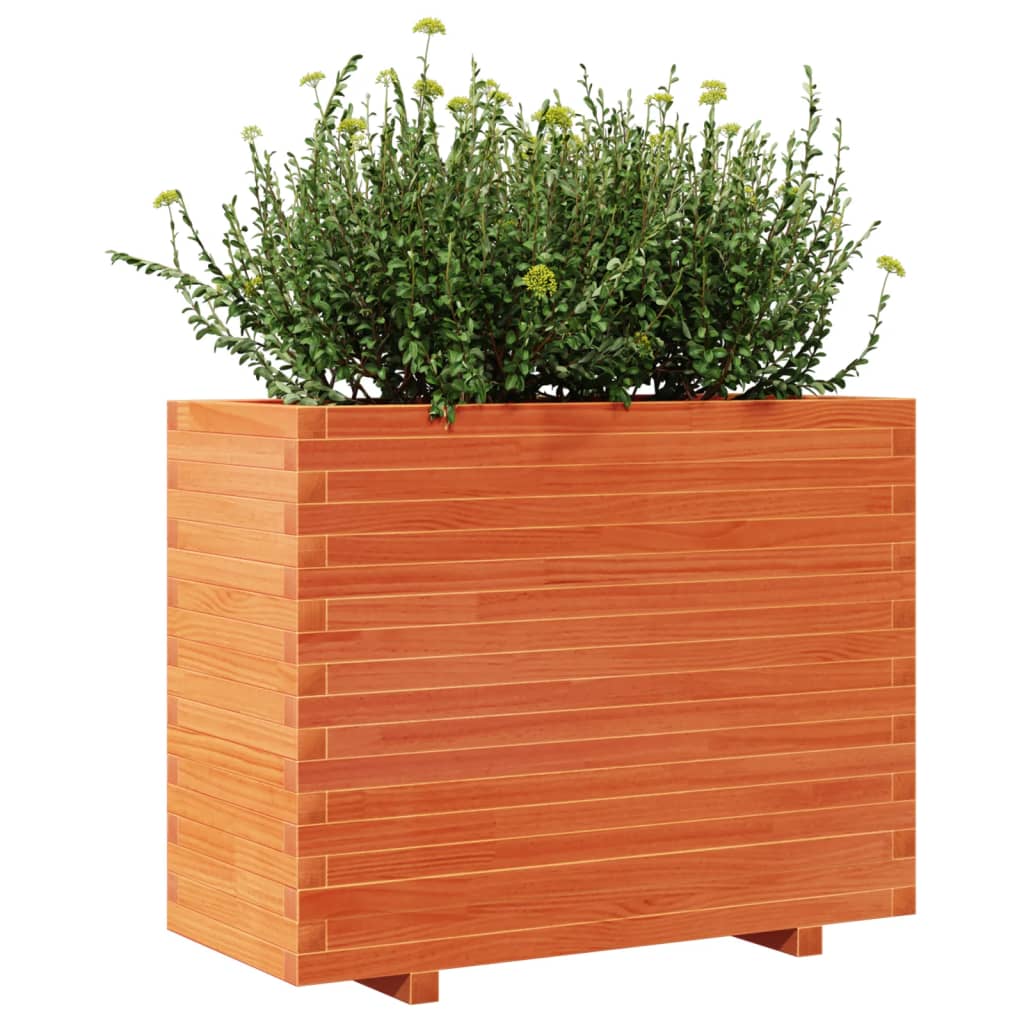 Jardinera Madera Maciza De Pino Marrón Cera 90x40x72 Cm_3