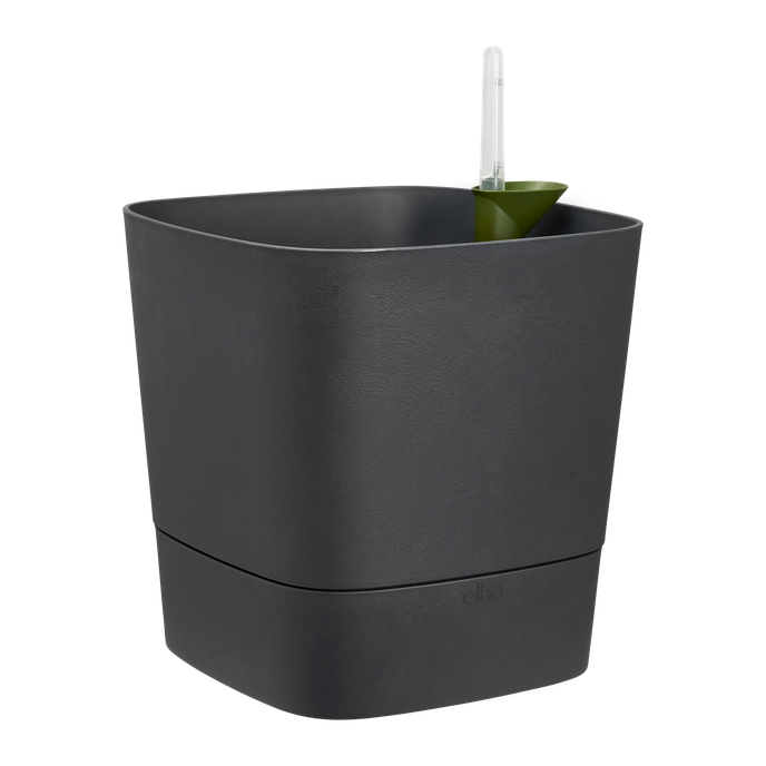 Macetero con autoriego Greensense Aquacare Square Elho 30 cm charcoal grey