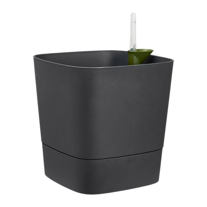 Macetero con autoriego Greensense Aquacare Square Elho 30 cm charcoal grey