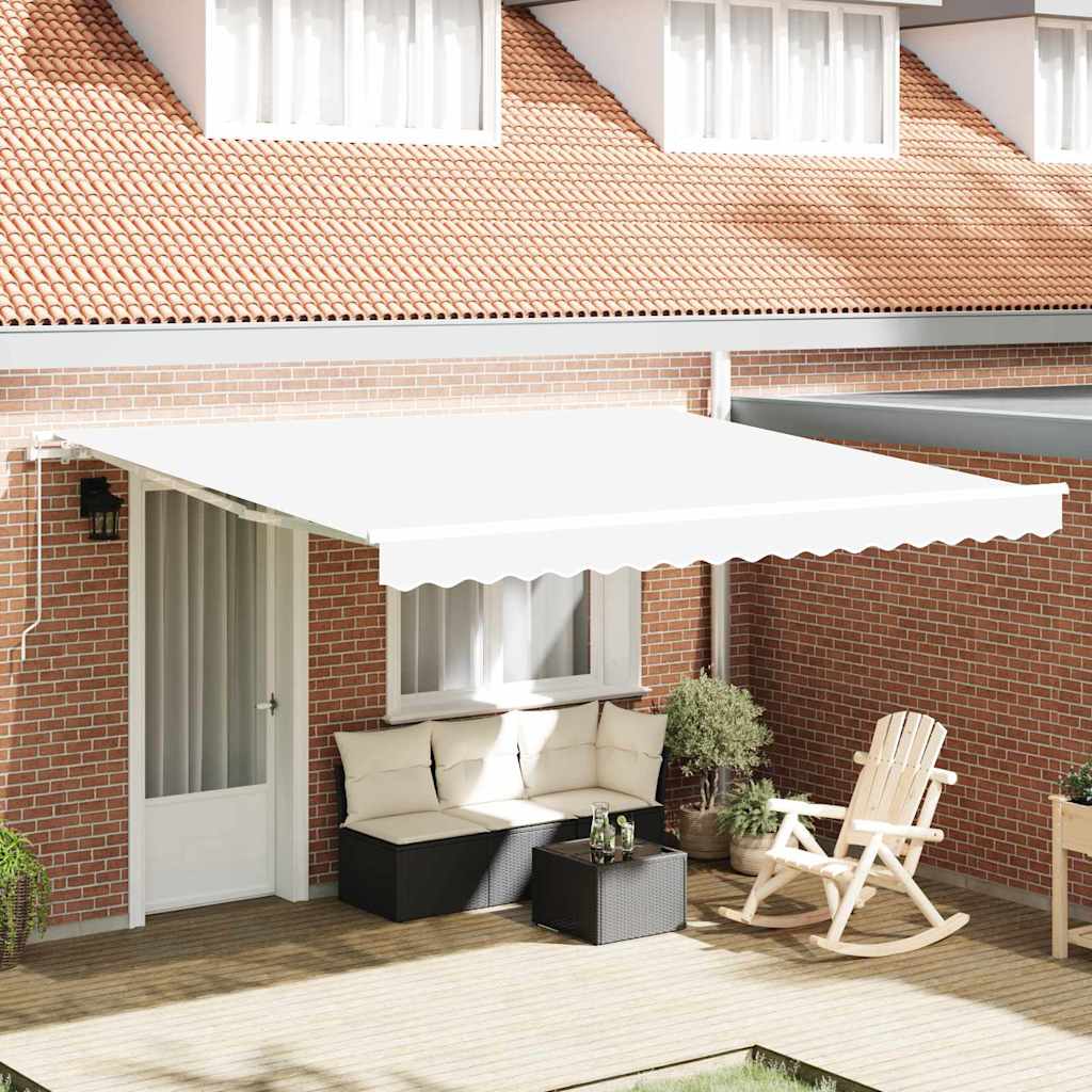 Toldo Retráctil Blanco 400 X 350 X 165 Cm Poliéster Y Aluminio_1