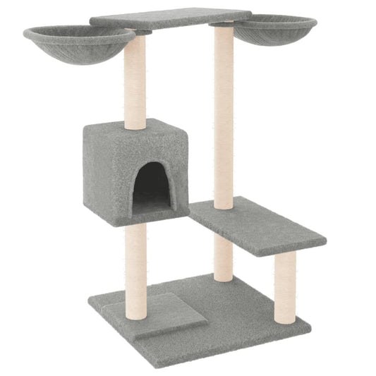 Vidaxl Rascador Para Gatos Con Postes Gris Claro 82 Cm_0