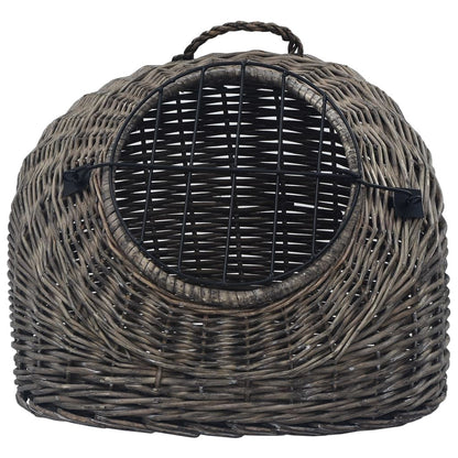 Vidaxl Transportín Para Gatos Sauce Natural Gris 45x35x35 Cm_3