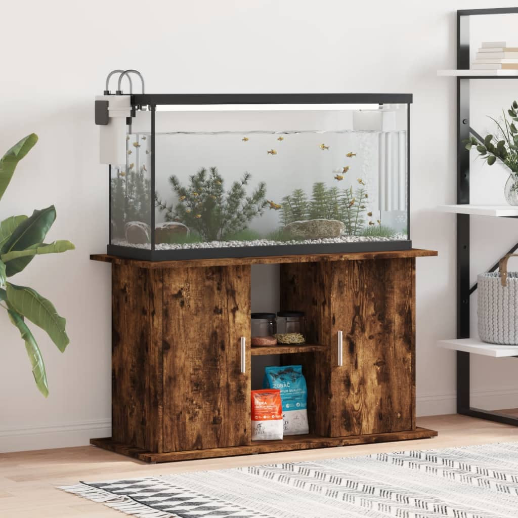 Vidaxl Soporte De Acuario Madera Ingeniería Roble Ahumado 101x41x58 Cm_1