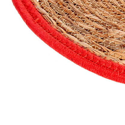 Tapete Natural Borde Rojo 35cm Colección Kinvara_3