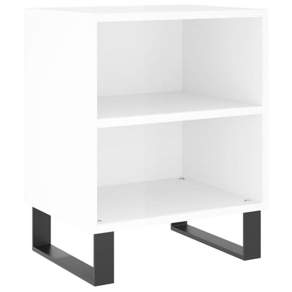 Mesitas Noche 2 Uds Madera Ingeniería Blanco Brillo 40x30x50 Cm_2