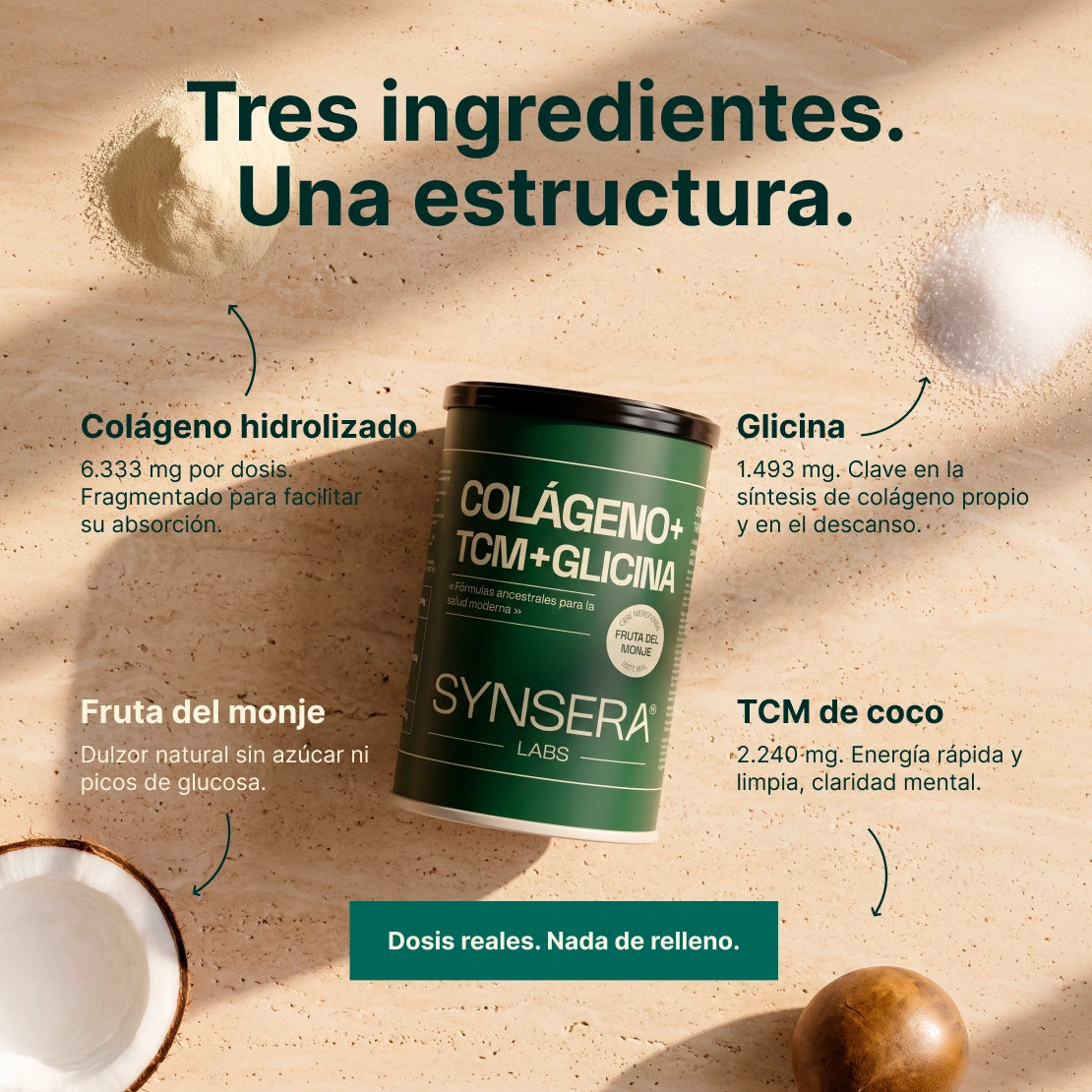 Colágeno + Tcm + Glicina Sabor Mocca 350 G Synsera Labs_4