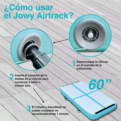 Jowy Airtrack 200x100x20cm Colchoneta Inflable, Color Azul_4