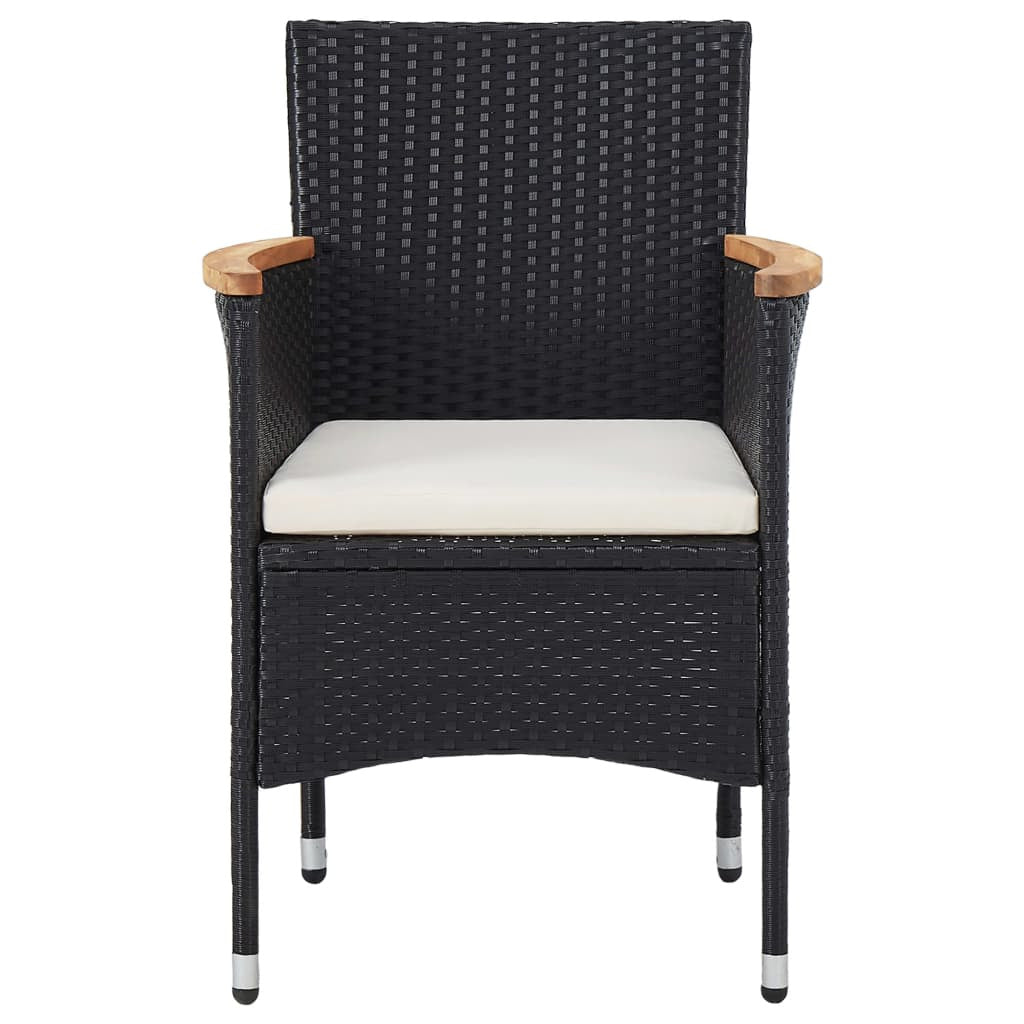 Vidaxl Juego De Comedor Para Jardín 3 Piezas Negro_4