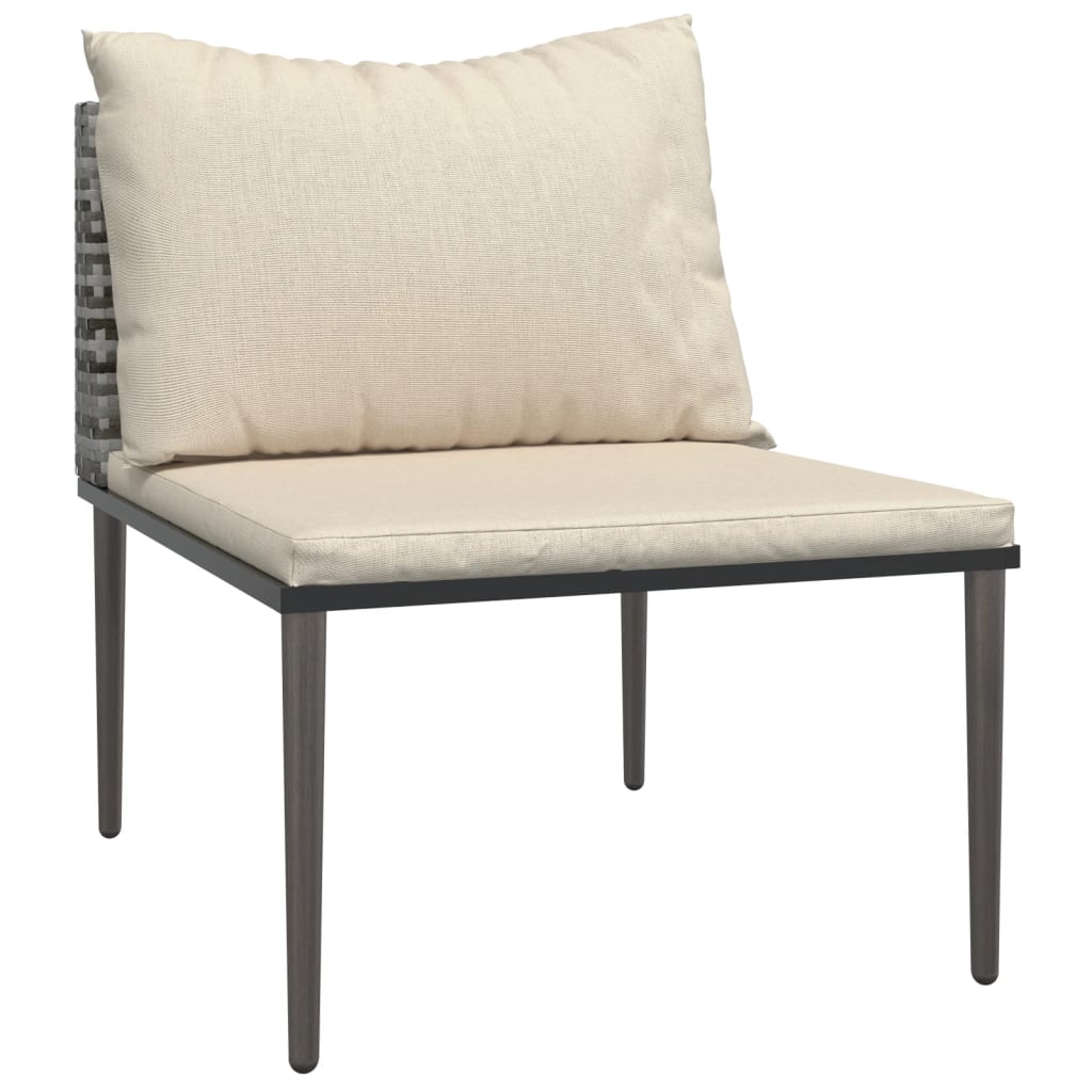 Vidaxl Set De Muebles De Jardín 3 Pzas Y Cojines Ratán Sintético Gris_4