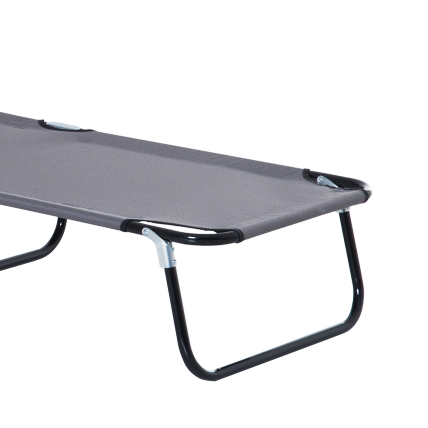 Outsunny Tumbona Plegable De Jardín Con Respaldo Ajustable Almohada Acero Gris_3