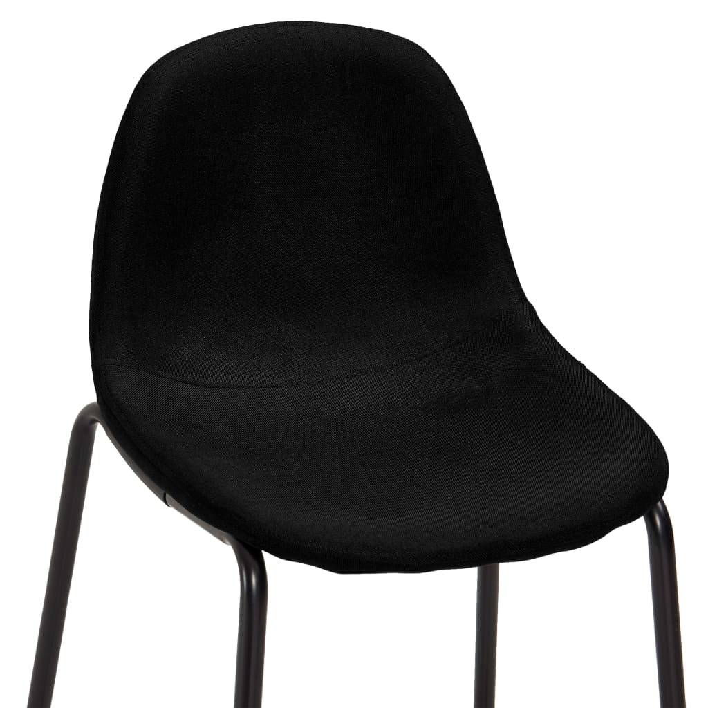 Taburetes De Cocina 4 Unidades Tela Negro_4
