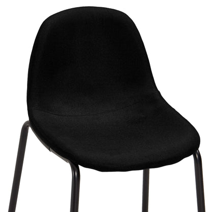 Taburetes De Cocina 4 Unidades Tela Negro_4