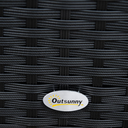 Outsunny Conjunto Muebles De Jardín De Ratán 7 Piezas Mesa Sofás Taburetes Con_4