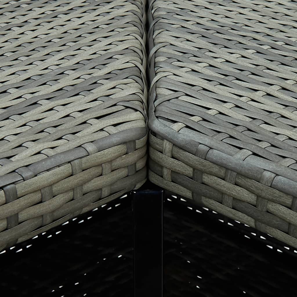 Mesa Alta De Bar De Esquina Ratán Sintético Gris 100x50x105 Cm_3