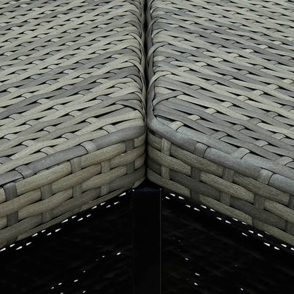 Mesa Alta De Bar De Esquina Ratán Sintético Gris 100x50x105 Cm_3