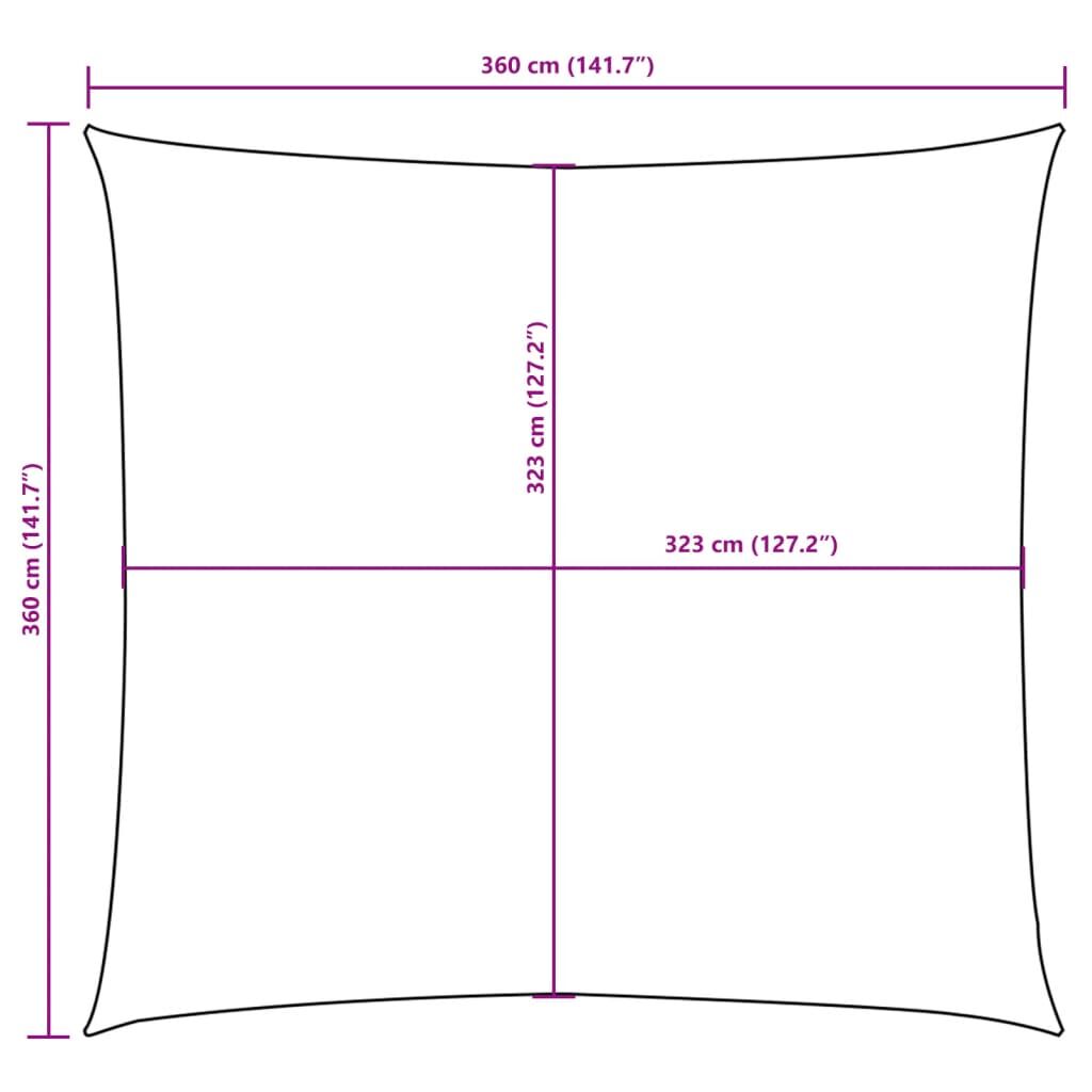 Vidaxl Toldo De Vela Cuadrado Tela Oxford Verde Oscuro 3,6x3,6 M_2
