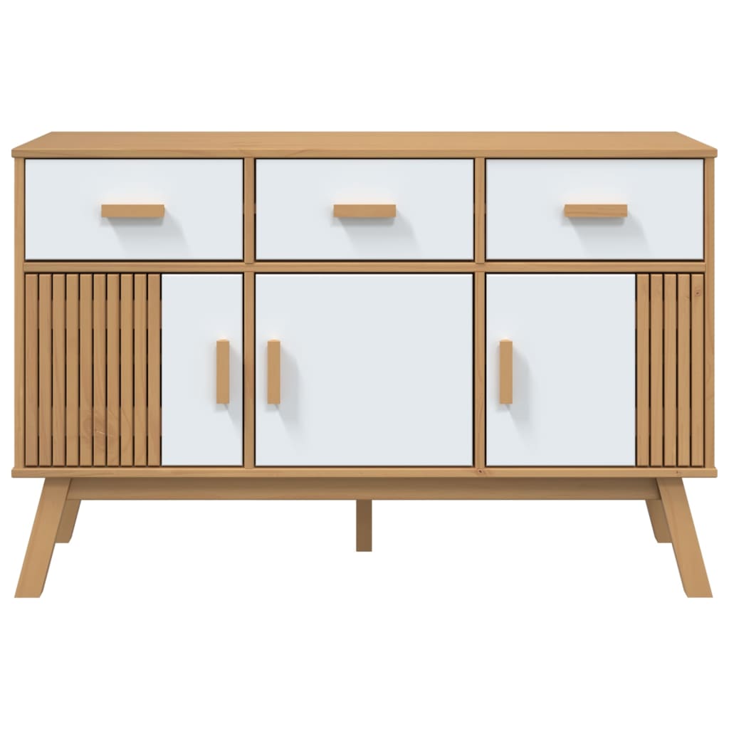 Aparador Olden Madera Maciza Pino Blanco Y Marrón 114x43x73,5cm / Vetonek_4