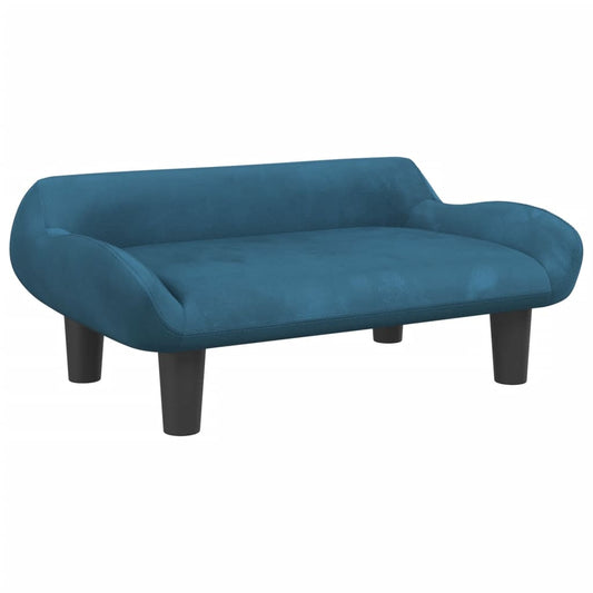 Cama Para Perros De Terciopelo Azul 70x40x24 Cm / Vetonek_0