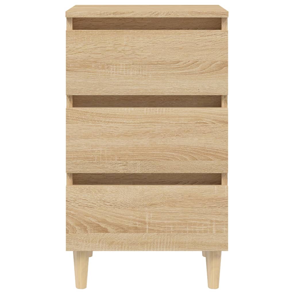 Mesitas De Noche 2 Uds Patas De Madera Roble Sonoma 40x35x69 Cm_4